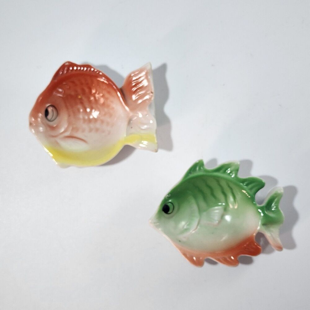 2 Vintage 1940's Occupied Japan Fish Ashtray Small Dish